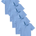 Lt. Blue (5-Pack) 20 5-Pack School Uniform Tagless Polo Tshirt for Little Boys & Big Boys